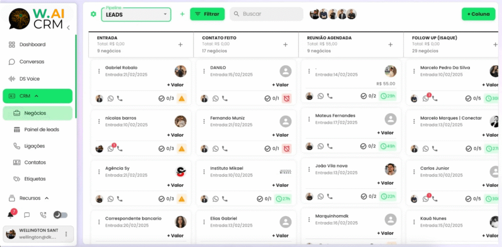 Preview do CRM da Parceiro Digital